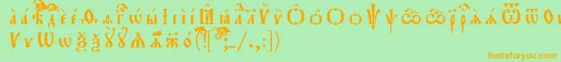 More about Orthodox.TtUcs8Разрядочный Font Orthodox.TtUcs8Разрядочный Font – Orange Fonts on Green Background
